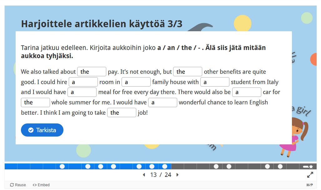 Yes, this is the level of English they teach at vocational college here H5P quiz about articles in English